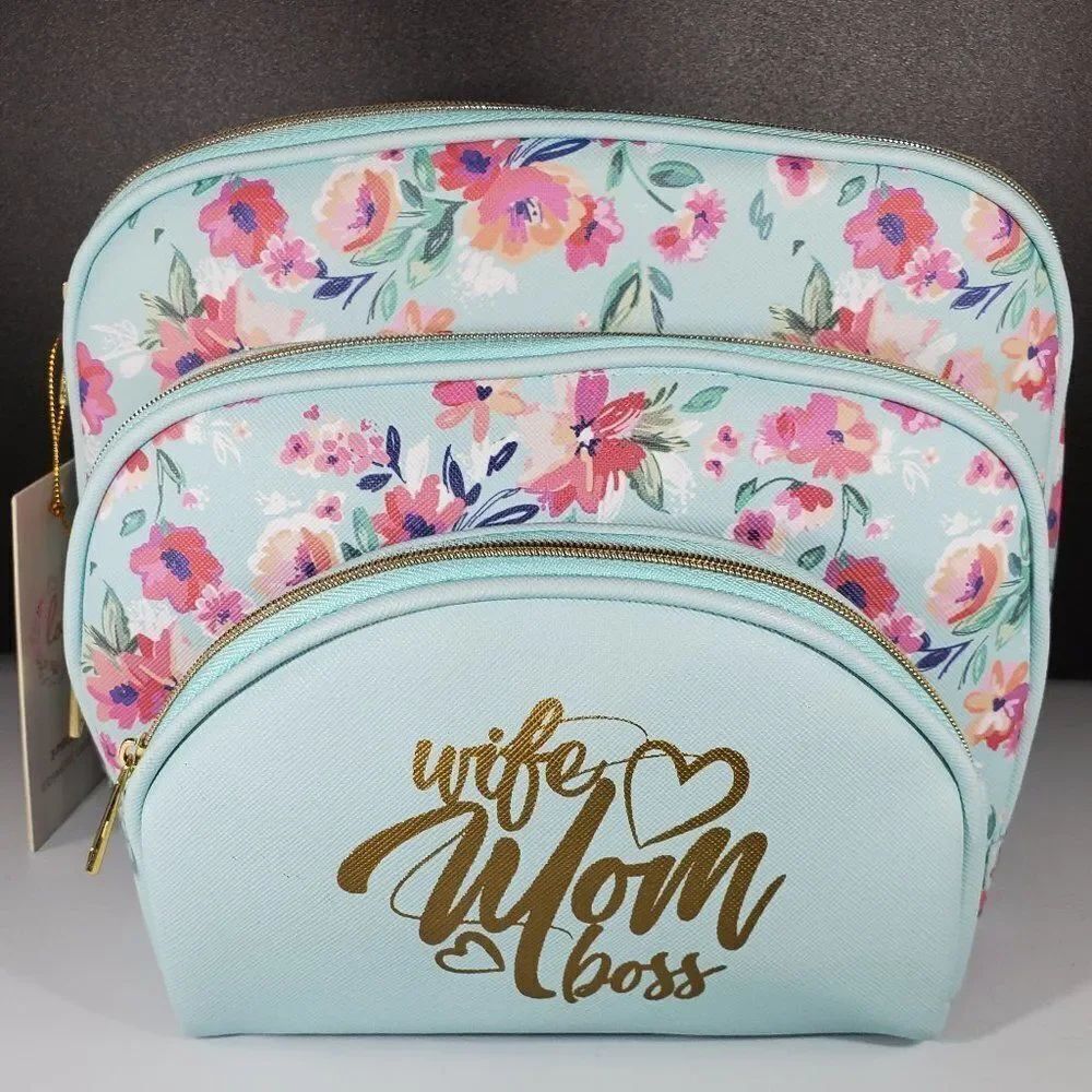 BRAND NEW3- PIECE SET COSMETIC BAGS WIFE MOM BOSS